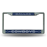 NFL Dallas Cowboys Chrome Glitter License Plate Frame Fan Gear NFL Dallas Cowboys