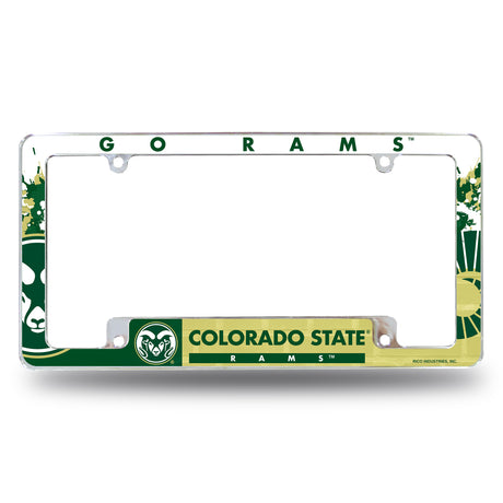 NCAA Colorado State Rams All Over Chrome Frame Fan Gear NCAA Colorado State Rams