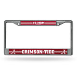 NCAA Alabama Crimson Tide Chrome Glitter License Plate Frame Fan Gear NCAA Alabama Crimson Tide