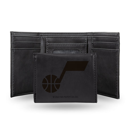 NBA Utah Jazz Laser Engraved Trifold Wallet Fan Gear NBA Utah Jazz