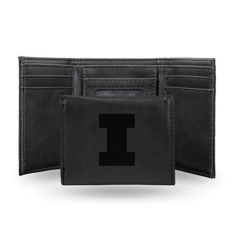 NCAA Illinois Fighting Illini Laser Engraved Tri-Fold Wallet Fan Gear NCAA Illinois Fighting Illini