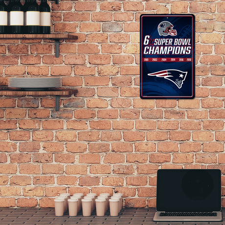 NFL New England Patriots Large Metal Sign Fan Gear NFL New England Patriots
