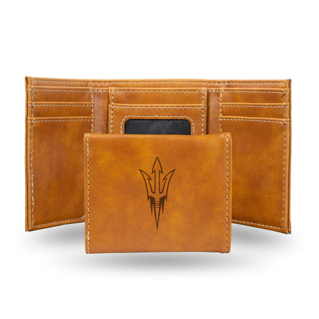 NCAA Arizona State Sun Devils - ASU Laser Engraved Tri-Fold Wallet Fan Gear NCAA Arizona State Sun Devils
