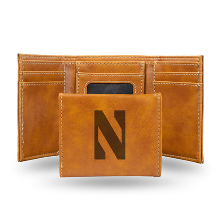 NCAA Northwestern Wildcats Laser Engraved Tri-Fold Wallet Fan Gear NCAA Northwestern Wildcats