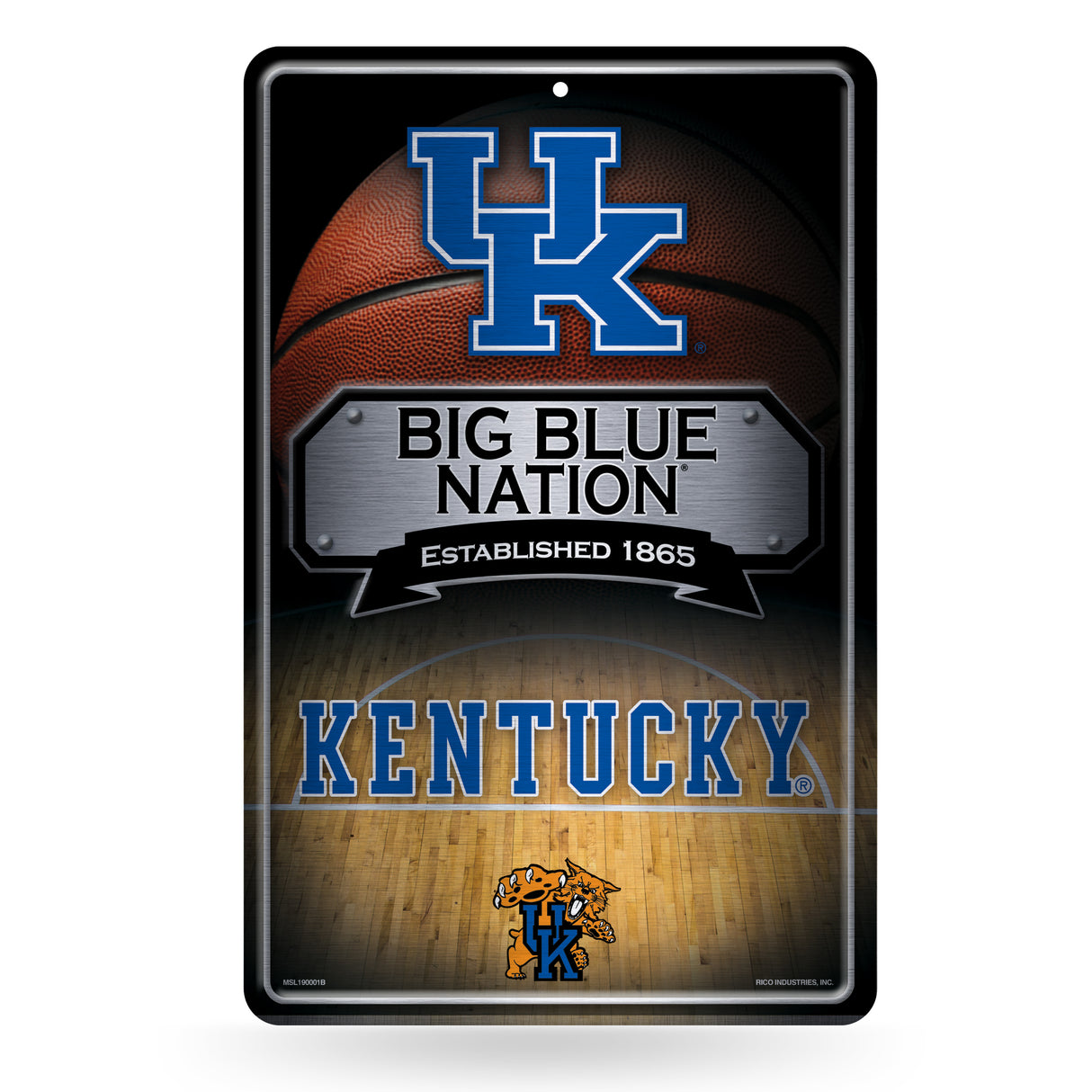 NCAA Kentucky Wildcats Large Metal Sign Fan Gear NCAA Kentucky Wildcats