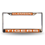 NCAA Clemson Tigers Laser Cut Chrome License Plate Frame Fan Gear NCAA Clemson Tigers