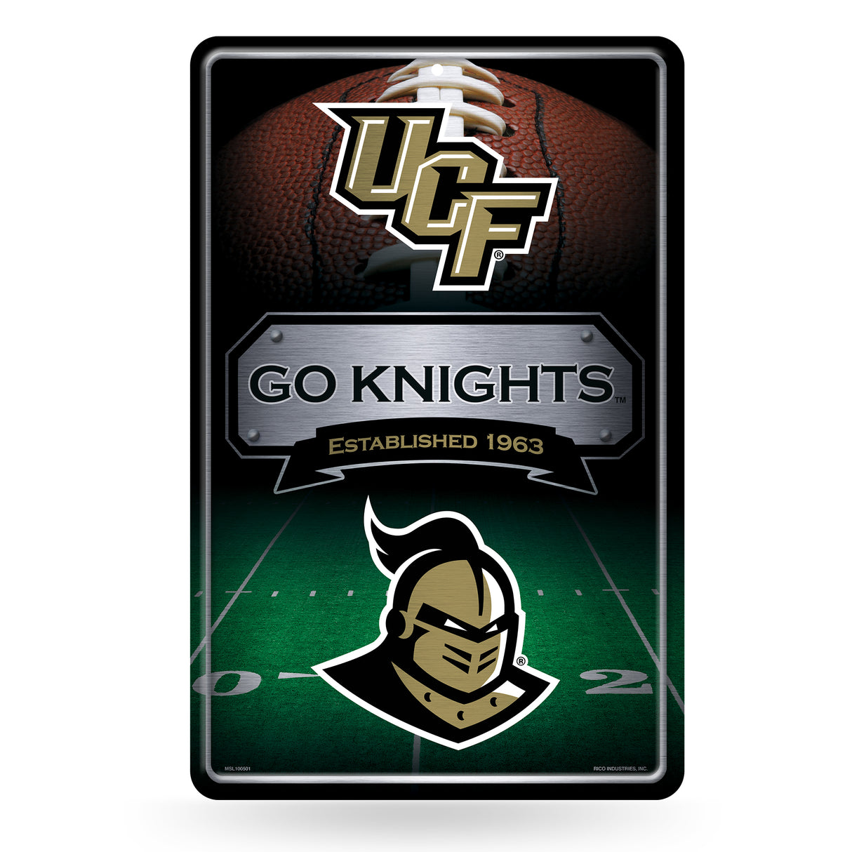NCAA Central Florida Knights - UCF Large Metal Sign Fan Gear NCAA Central Florida Knights