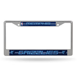 NBA Memphis Grizzlies Chrome Glitter License Plate Frame Fan Gear NBA Memphis Grizzlies