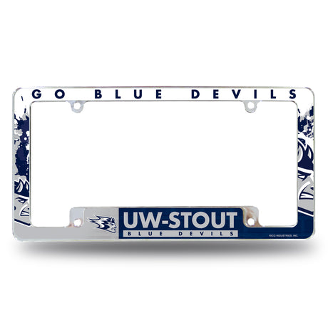 NCAA Wisconsin-Stout Blue Devils All Over Chrome Frame Fan Gear NCAA Wisconsin-Stout Blue Devils