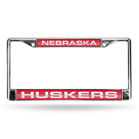 NCAA Nebraska Cornhuskers Laser Cut Chrome License Plate Frame Fan Gear NCAA Nebraska Cornhuskers