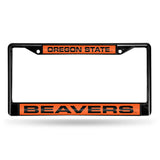 NCAA Oregon State Beavers Laser Cut Black Chrome License Plate Frame Fan Gear NCAA Oregon State Beavers