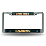 NHL San Jose Sharks Chrome Glitter License Plate Frame Fan Gear NHL San Jose Sharks