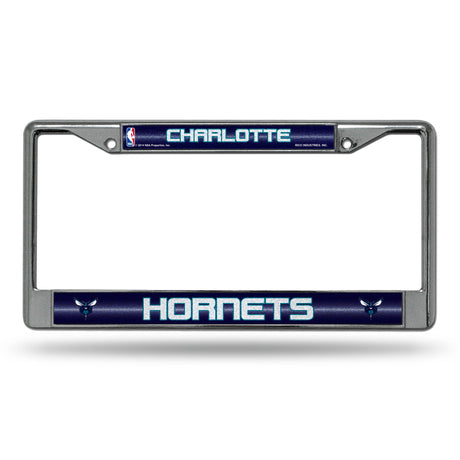 NBA Charlotte Hornets Chrome Glitter License Plate Frame Fan Gear NBA Charlotte Hornets