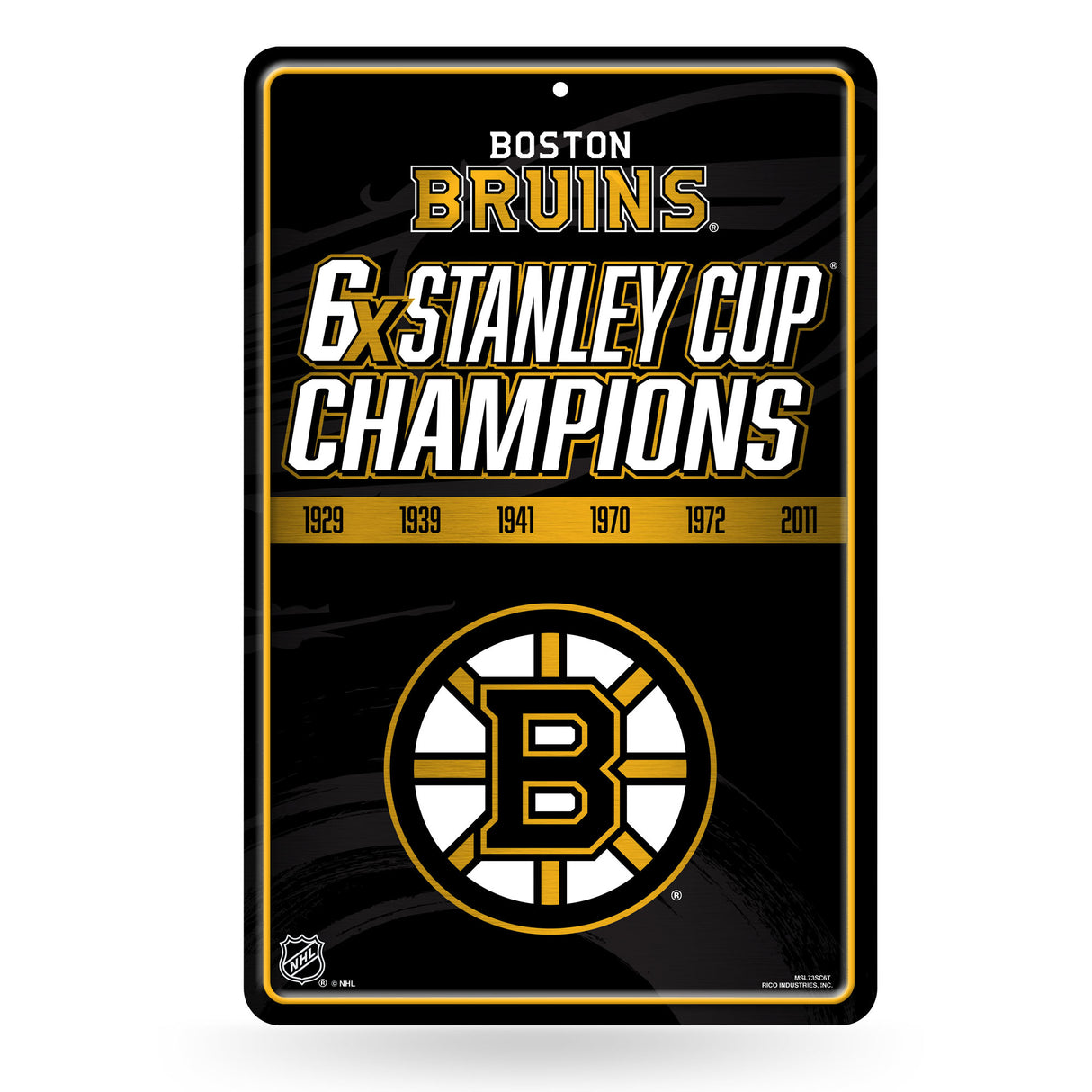 NHL Boston Bruins Large Metal Sign Fan Gear NHL Boston Bruins