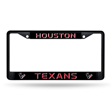 NFL Houston Texans Black Chrome License Plate Frame Fan Gear NFL Houston Texans