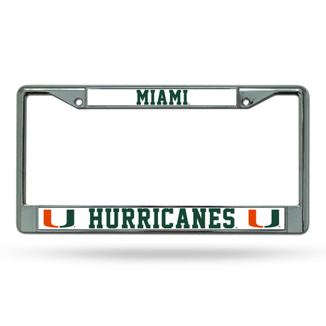 NCAA Miami Hurricanes - The U Chrome License Plate Frame Fan Gear NCAA Miami Hurricanes