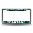 NCAA Michigan State Spartans Chrome Glitter License Plate Frame Fan Gear NCAA Michigan State Spartans