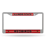 NCAA Illinois State Redbirds Chrome Glitter License Plate Frame Fan Gear NCAA Illinois State Redbirds