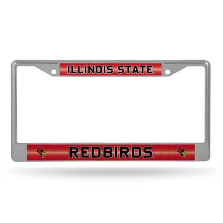 NCAA Illinois State Redbirds Chrome Glitter License Plate Frame Fan Gear NCAA Illinois State Redbirds