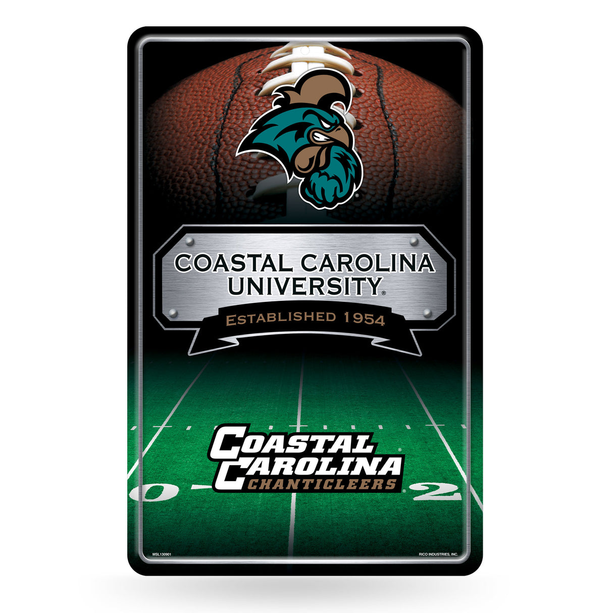 NCAA Coastal Carolina Chanticleers Large Metal Sign Fan Gear NCAA Coastal Carolina Chanticleers