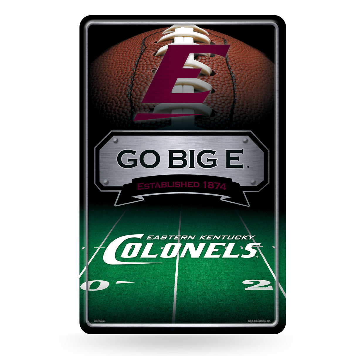 NCAA Eastern Kentucky Colonels Large Metal Sign Fan Gear NCAA Eastern Kentucky Colonels