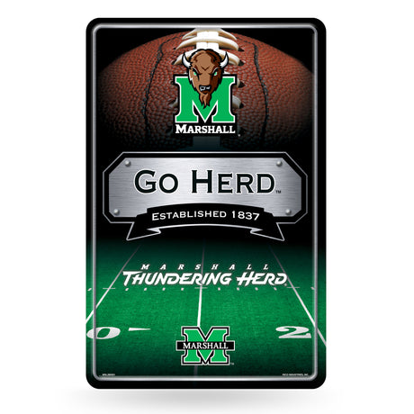 NCAA Marshall Thundering Herd Large Metal Sign Fan Gear NCAA Marshall Thundering Herd