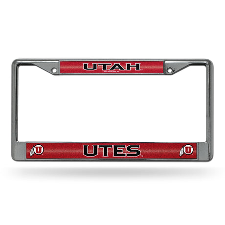 NCAA Utah Utes Chrome Glitter License Plate Frame Fan Gear NCAA Utah Utes