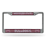 NCAA Mississippi State Bulldogs Chrome Glitter License Plate Frame Fan Gear NCAA Mississippi State Bulldogs