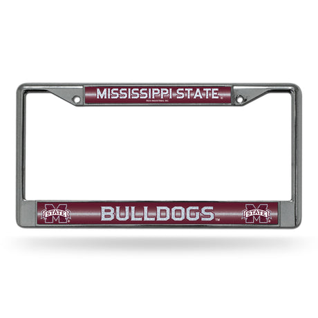 NCAA Mississippi State Bulldogs Chrome Glitter License Plate Frame Fan Gear NCAA Mississippi State Bulldogs