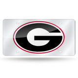 NCAA Georgia Bulldogs Silver Laser Cut Automobile Tag Fan Gear NCAA Georgia Bulldogs