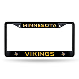NFL Minnesota Vikings Black Chrome License Plate Frame Fan Gear NFL Minnesota Vikings