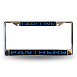 NFL Carolina Panthers Laser Cut Chrome License Plate Frame Fan Gear NFL Carolina Panthers