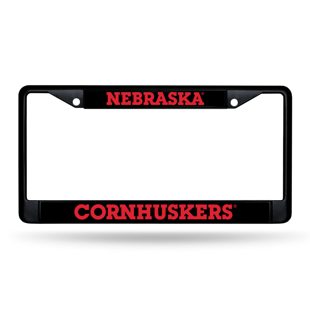 NCAA Nebraska Cornhuskers Black Chrome License Plate Frame Fan Gear NCAA Nebraska Cornhuskers