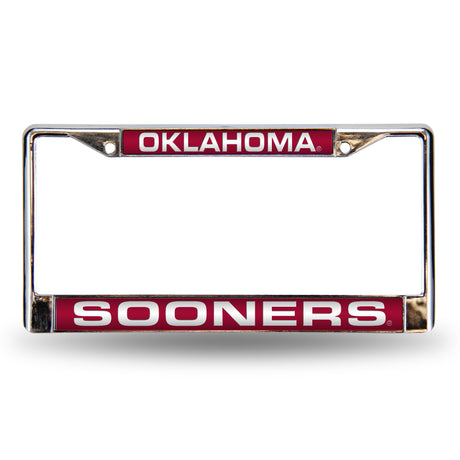 NCAA Oklahoma Sooners Laser Cut Chrome License Plate Frame Fan Gear NCAA Oklahoma Sooners