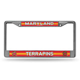 NCAA Maryland Terrapins Chrome Glitter License Plate Frame Fan Gear NCAA Maryland Terrapins