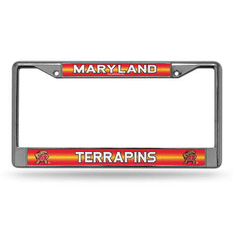 NCAA Maryland Terrapins Chrome Glitter License Plate Frame Fan Gear NCAA Maryland Terrapins
