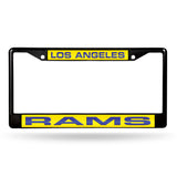 NFL Los Angeles Rams Laser Cut Black Chrome License Plate Frame Fan Gear NFL Los Angeles Rams