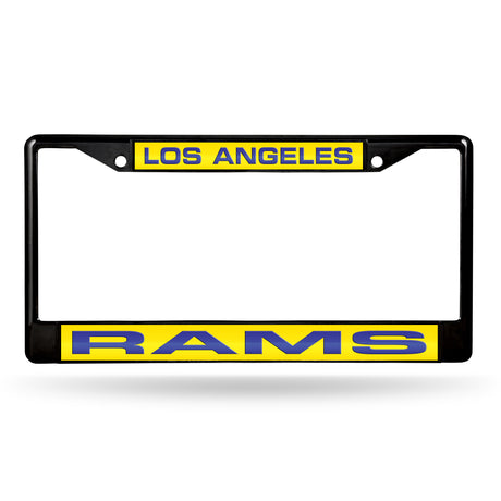 NFL Los Angeles Rams Laser Cut Black Chrome License Plate Frame Fan Gear NFL Los Angeles Rams