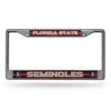 NCAA Florida State Seminoles Chrome Glitter License Plate Frame Fan Gear NCAA Florida State Seminoles