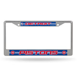 NBA Detroit Pistons Chrome Glitter License Plate Frame Fan Gear NBA Detroit Pistons
