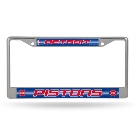 NBA Detroit Pistons Chrome Glitter License Plate Frame Fan Gear NBA Detroit Pistons