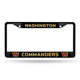 NFL Washington Commanders Black Chrome License Plate Frame Fan Gear NFL Washington Commanders