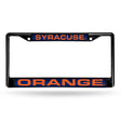 NCAA Syracuse Orange Laser Cut Black Chrome License Plate Frame Fan Gear NCAA Syracuse Orange