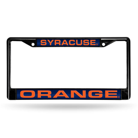 NCAA Syracuse Orange Laser Cut Black Chrome License Plate Frame Fan Gear NCAA Syracuse Orange
