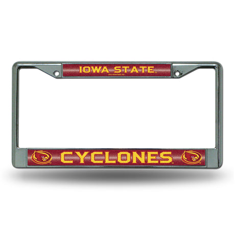 NCAA Iowa State Cyclones Chrome Glitter License Plate Frame Fan Gear NCAA Iowa State Cyclones