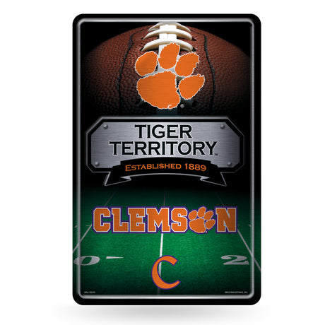 NCAA Clemson Tigers Large Metal Sign Fan Gear NCAA Clemson Tigers