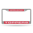 NCAA Western Kentucky Hilltoppers Laser Cut Chrome License Plate Frame Fan Gear NCAA Western Kentucky Hilltoppers