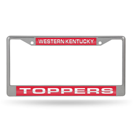 NCAA Western Kentucky Hilltoppers Laser Cut Chrome License Plate Frame Fan Gear NCAA Western Kentucky Hilltoppers