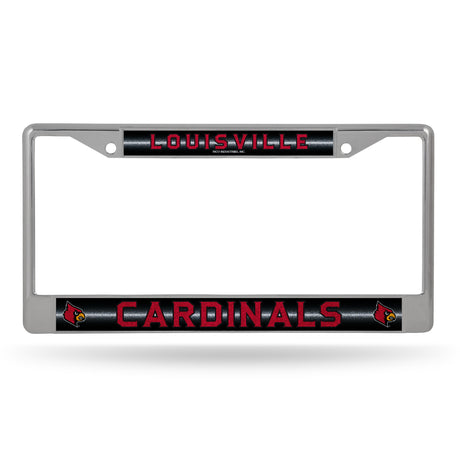 NCAA Louisville Cardinals Chrome Glitter License Plate Frame Fan Gear NCAA Louisville Cardinals