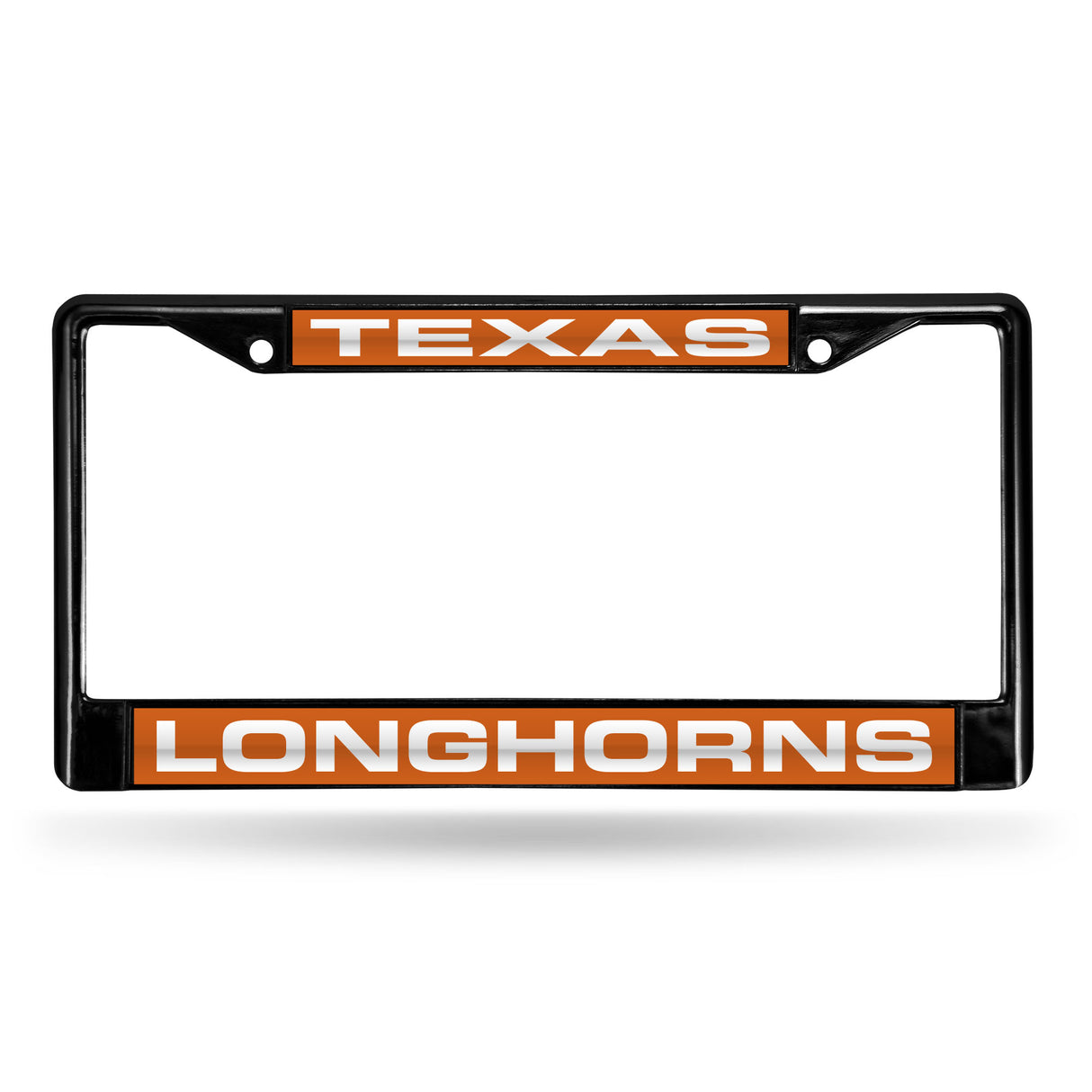 NCAA Texas Longhorns Laser Cut Black Chrome License Plate Frame Fan Gear NCAA Texas Longhorns